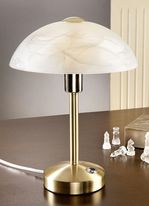 Lampor & armaturer - LED-touch-lampa med touch-funktion i 4 lägen, i färg MÄSSING