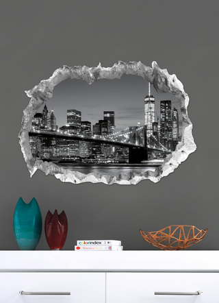 3D-väggtatuering New York med imponerande 3D-effekt