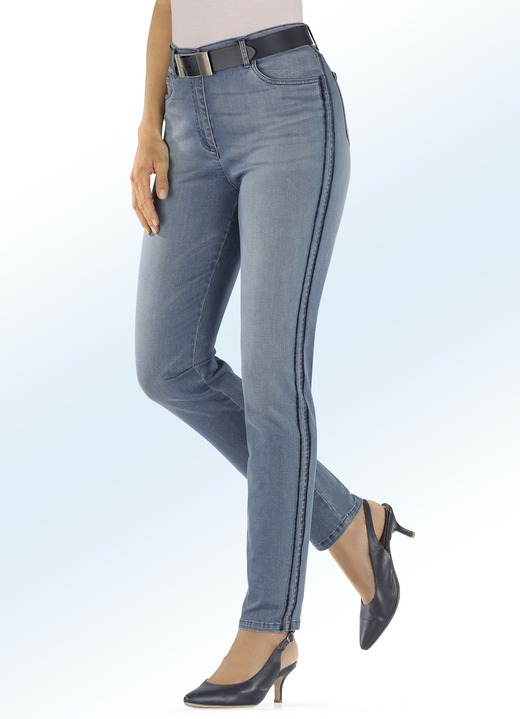- Jeans med trendiga gallonränder, i storlek 017 till 052, i färg SVART BATIK Utsikt 1