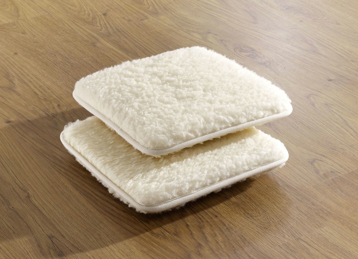 Heminredning - Stolsdyna, 2-pack, i ren ny ull från Licardo, i färg NATUR Utsikt 1