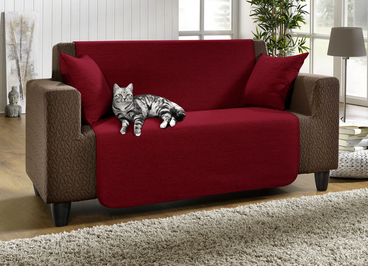 Prydnadskuddar & överdrag - Okänsliga fåtölj, soffa och armstödsskydd av chenille, i storlek 101 (överdrag till fåtölj, 50x150 cm) till 905 (2 örngott, 40x 40 cm), i färg BORDEAUX Utsikt 1