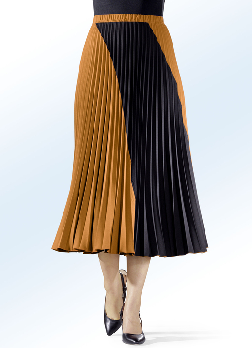 - Plisserad kjol med kontrastinlägg, i storlek 018 till 054, i färg CURRY SVART