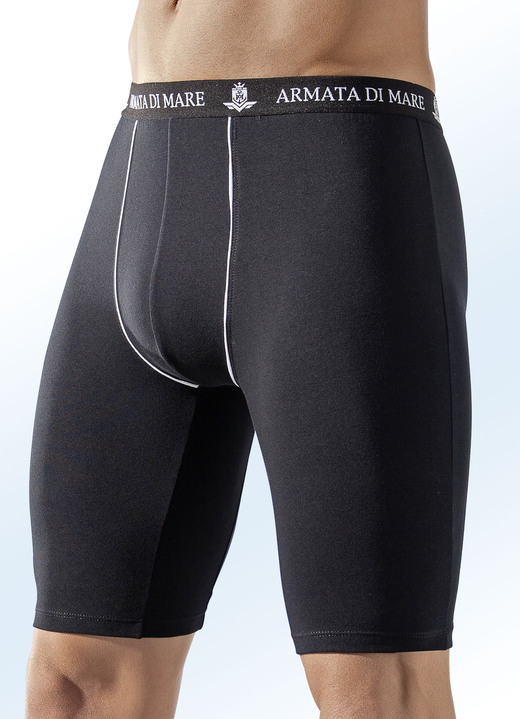 Underkläder för män - Långa kalsonger i 3-pack, enfärgade med dekorpasspoal, i storlek 005 till 011, i färg SVART