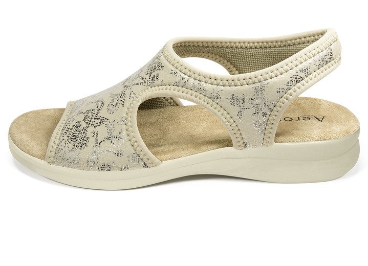Sandaletter & slip in-skor - Sandaletter från Aerosoft i lästvidd G-H, i storlek 036 till 042, i färg BEIGE, I utförande med elastisk slip-on Utsikt 1