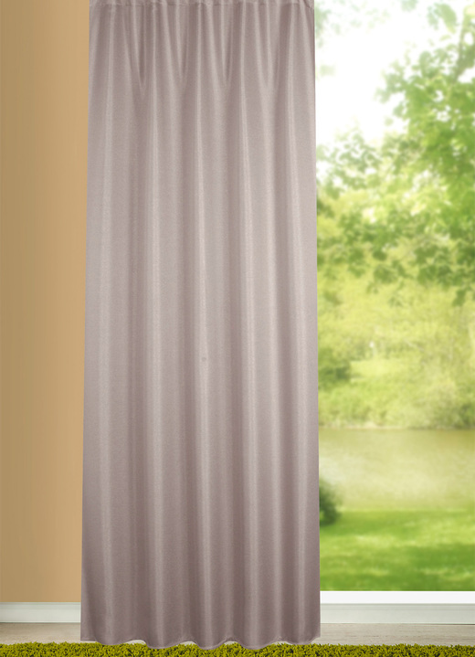 Klassisk - Opak mörkläggningssjal i strukturerad linnelook, i storlek 365 (H145xW135 cm) till 458 (H245xW135 cm), i färg TAUPE Utsikt 1