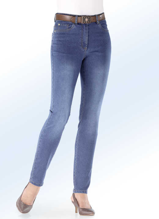 Byxor med knapp & dragkedja - Basic-jeans, i storlek 017 till 052, i färg JEANS BLÅ Utsikt 1