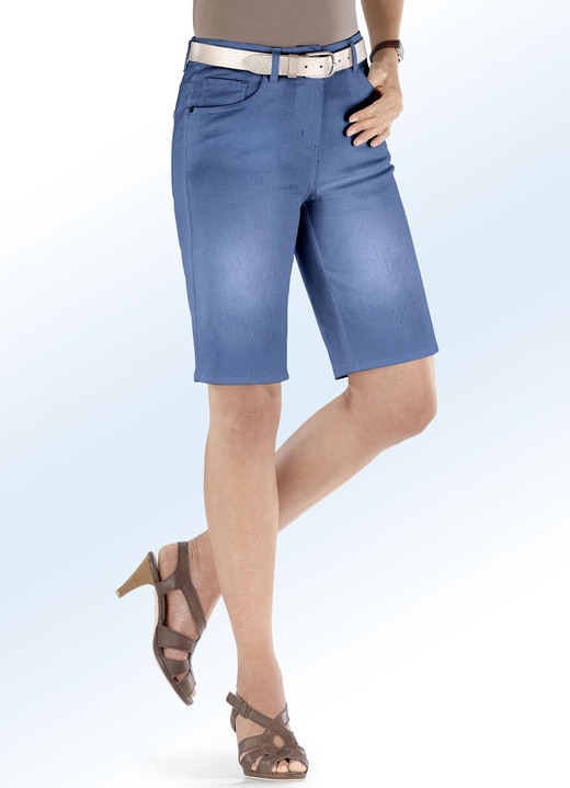 7/8-byxor, capribyxor, bermudashorts - Basic jeans Bermudashorts, i storlek 034 till 052, i färg JEANS BLÅ Utsikt 1