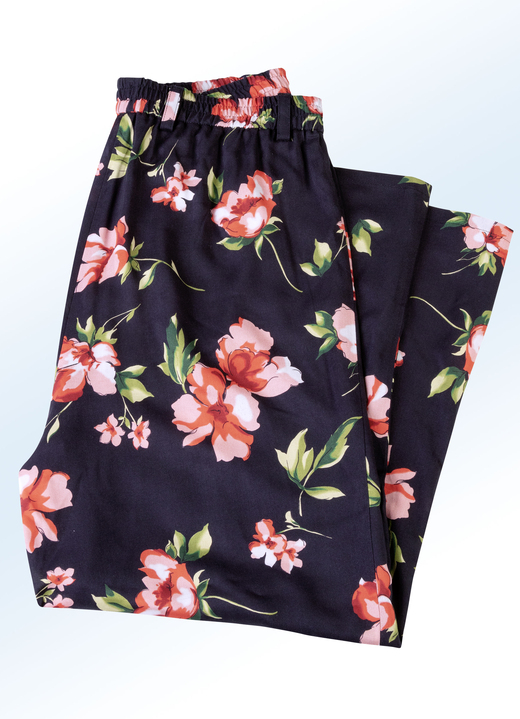 - Culottes med vacker blommig design, i storlek 018 till 054, i färg SVART KORALL