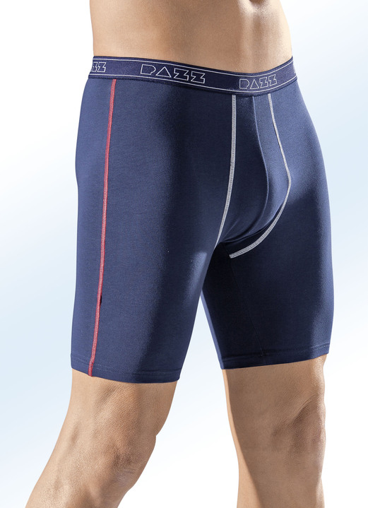 Underkläder för män - Kalsonger i fyrpack, enfärgade med kontrastsömmar, i storlek 005 till 011, i färg MARIN Utsikt 1