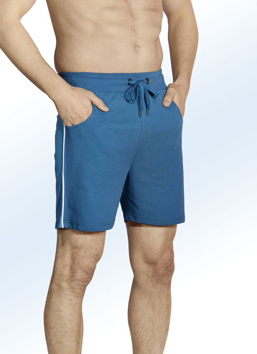 - Tvåpack sov- och fritidsshorts med dragsko och fickor, i storlek 046 till 062, i färg 1X BENSIN, 1X MÖRKGRÅ Utsikt 1