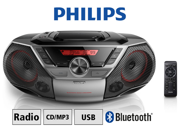 - Philips AZ700T digitalradio med CD, i färg SVART Utsikt 1