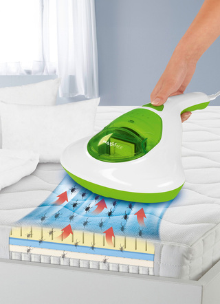 Kvalsterdammsugare med UV-C-lampa