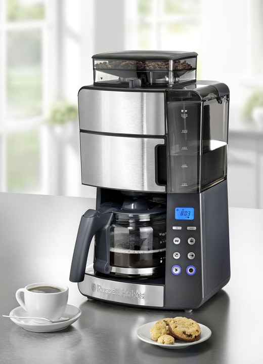 Elektriska köksapparater - Russell Hobbs kaffemaskin med integrerad konisk kvarn, i färg SVART SILVER
