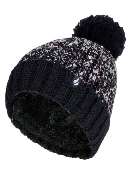 Kläder & strumpor - Termisk hatt med pompom från Heat Holders® för mer komfort på vintern, i färg SVART Utsikt 1