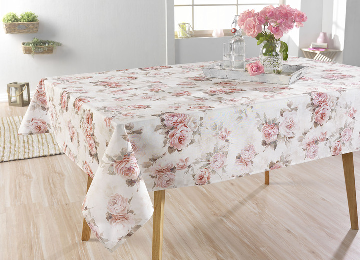 Bordsdukar - Bordsdekoration med Peyers fläckskyddsutrustning, i storlek 103 (löpare, 40/140 cm) till 190 (bordsduk, oval, 140/190 cm), i färg ROSA