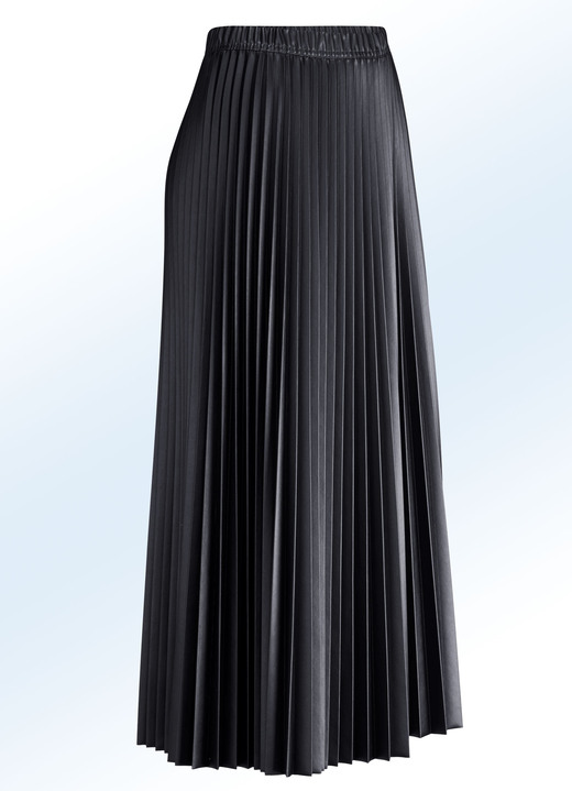 - Plisserad kjol med en elegant svängande siluett, i storlek 018 till 052, i färg SVART Utsikt 1