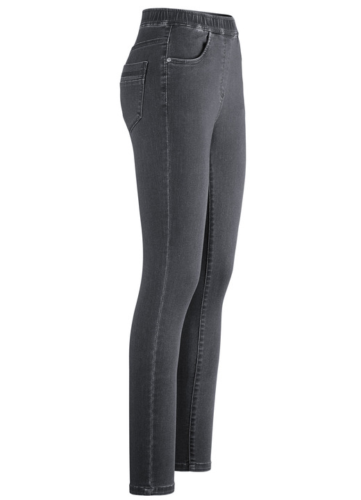 Byxor med resårlinning - Supermjuka jegging-jeans, i storlek 017 till 050, i färg SVART Utsikt 1
