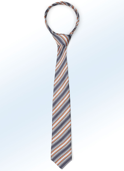 Tillbehör - Randig slips i 5 färger, i färg ORANGE Utsikt 1