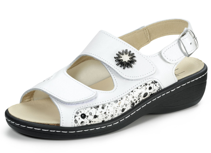 Sandaletter & slip in-skor - ELENA EDEN sandal med avtagbar fotbädd i läderkork, i storlek 036 till 042, i färg VIT Utsikt 1