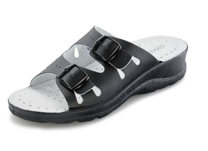 Sandaletter & slip in-skor - Set: Mulor i svart och träskor i vitt, i storlek 036 till 041, i färg SVART+VIT Utsikt 1