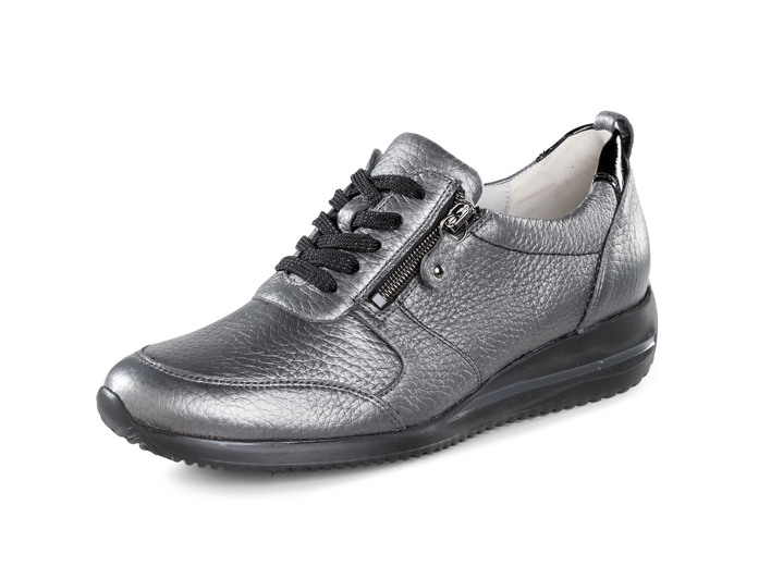 Damskor - Waldläufer, lätta damsneakers, bredd H, med uttagbar fotbädd, i storlek 3 1/2 till 8, i färg ANTIK SILVER Utsikt 1