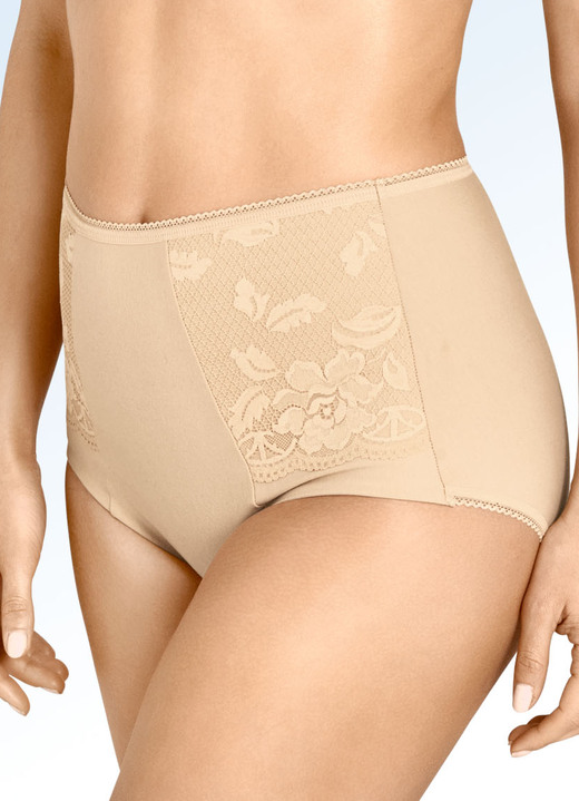 Formande trosor - Miss Mary gördel med elastisk spets, i storlek 038 till 054, i färg BEIGE Utsikt 1