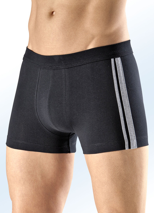 Underkläder för män - Schiesser tredelade underbyxor med kontrastfärgad rand, i storlek 004 till 010, i färg 3X SCHWARZ