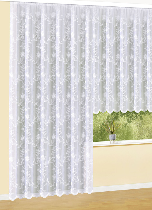 Klassisk - Förvara blomrankor med universalskena band, i storlek 136 (H100xW300 cm) till 283 (H245xW300 cm), i färg VIT Utsikt 1