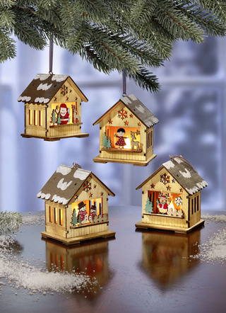 Upplyst julmarknadsscen, 4-delad