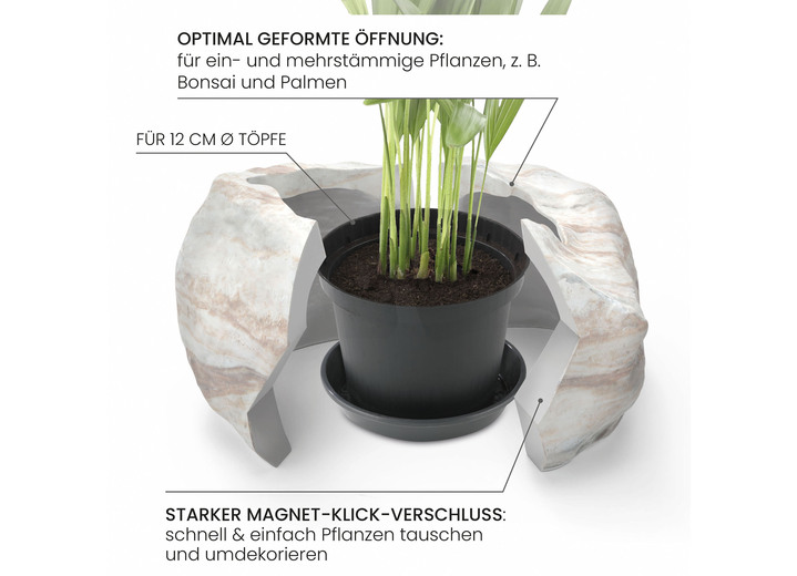 Heminredning - Växtkruka från Botanyia i elegant naturstenslook, i färg SAND Utsikt 1