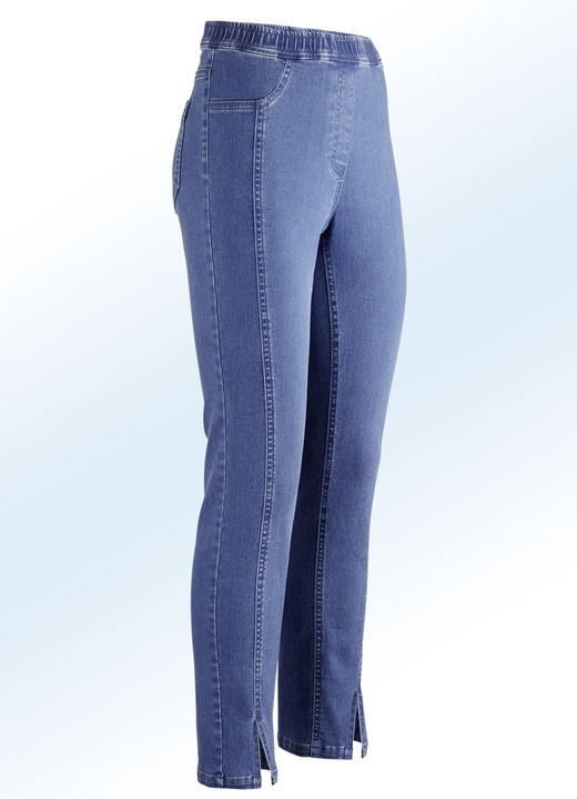 Byxor med resårlinning - Jeans i dra-på-modell, i storlek 017 till 052, i färg JEANS BLÅ Utsikt 1