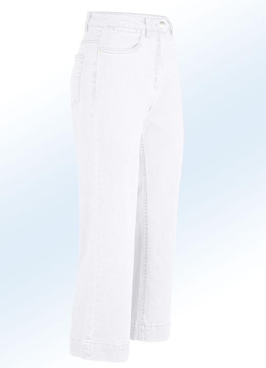 7/8-byxor, capribyxor, bermudashorts - Jeans culottes i 5-ficksform, i storlek 017 till 050, i färg VIT Utsikt 1