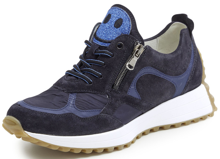 Damskor - Waldläufer sneakers med fräcka glitterapplikationer, i storlek 3 1/2 till 8, i färg MÖRKBLÅ Utsikt 1