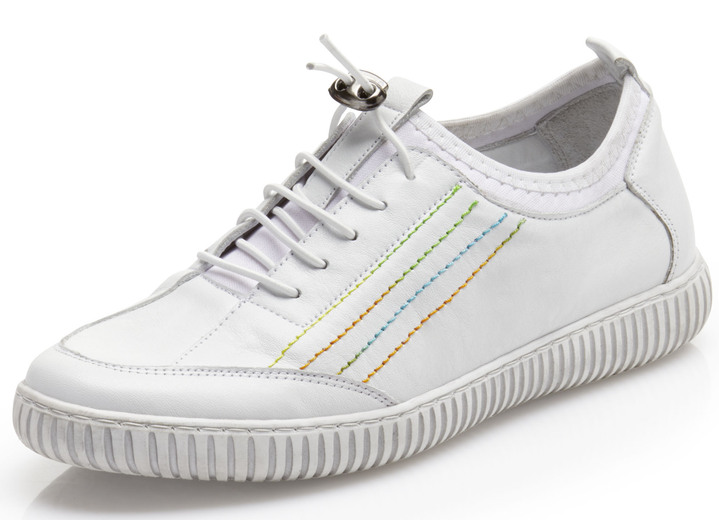 Sport- & fritidsskor - Gemini sneaker med elastiskt textilmaterial, i storlek 036 till 042, i färg VIT Utsikt 1