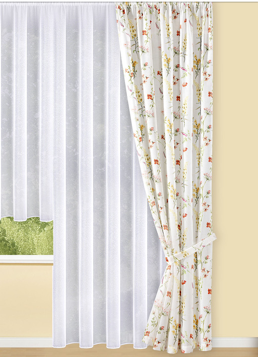 Klassisk - Dekorativ halsduk med vårblommotiv, i storlek 364 (H150xW135 cm) till 899 (1 slips, 80 cm), i färg  Utsikt 1