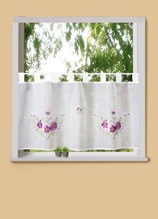 Kort gardin "Pansies", med öglor