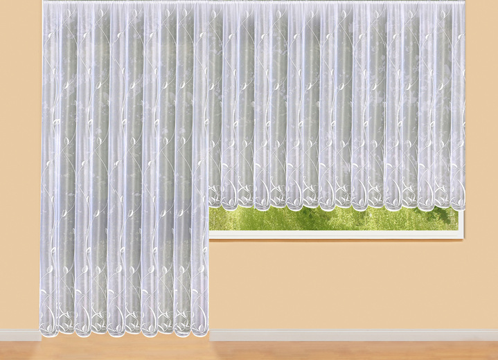 Klassisk - Genomskinlig persienn med universalskena band, i storlek 130 (Blomsterfönsterbutik, H100xW300 cm) till 260 (lång förvaring, H245xW300 cm), i färg VIT Utsikt 1