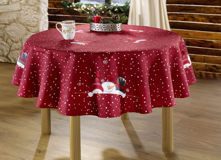 Prydnadskuddar & överdrag - Magisk bords- och rumsdekoration med snögubbemotiv, i storlek 130 (doily, 35/ 50 cm) till 404 (örngott, 40/ 40 cm), i färg BORDEAUX Utsikt 1