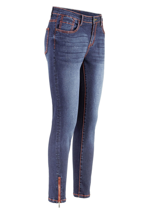 - Jeans med terrafärgade kontrastsömmar, i storlek 017 till 050, i färg SVART-VITT Utsikt 1