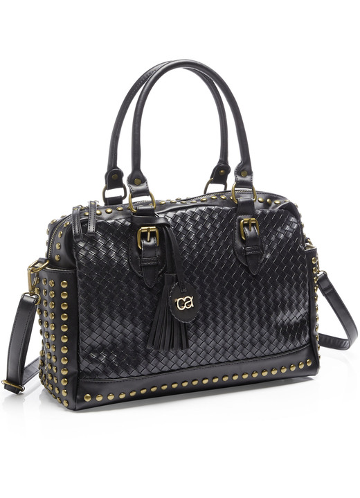 Väskor för kvinnor - Collezione Alessandro-väska med trendiga dekorativa nitar, i färg SVART