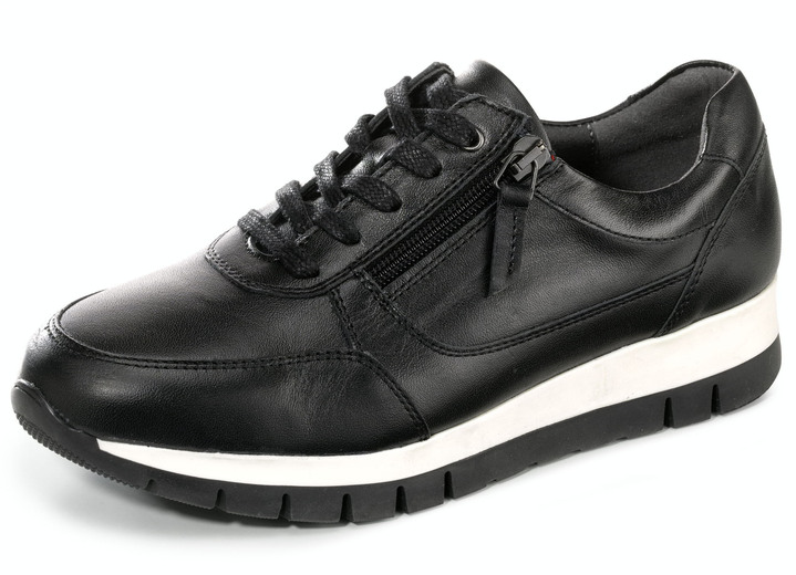 Damskor - ELENA EDEN, sportiga damsneakers, vidd H, med uttagbar fotbädd, i storlek 036 till 042, i färg SVART Utsikt 1