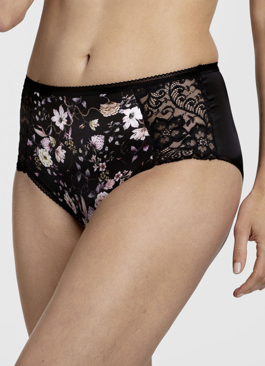 Trosor - Miss Mary-trosa med harmonisk blommig design, i storlek 038 till 054, i färg SVART-FÄRGAD Utsikt 1