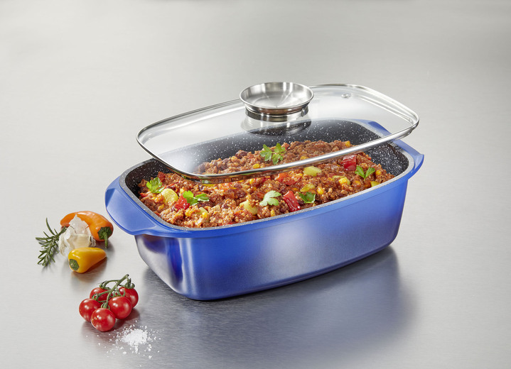 Stekgrytor & gratängformar - Extra hög gjuten aluminium stekpanna från King med non-stick beläggning, i färg BLÅ Utsikt 1