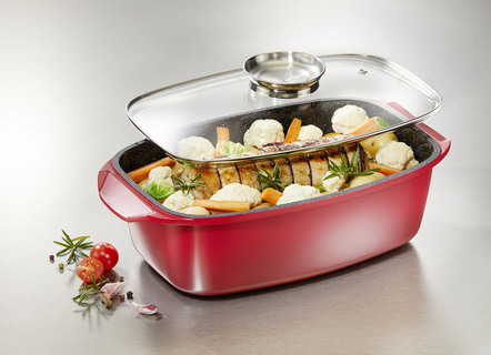 King extra hög gjutet aluminiumroster med non-stick beläggning
