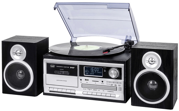 - Trevi TT 1072 DAB nostalgisk stereosystem med DAB+, i färg SVART Utsikt 1