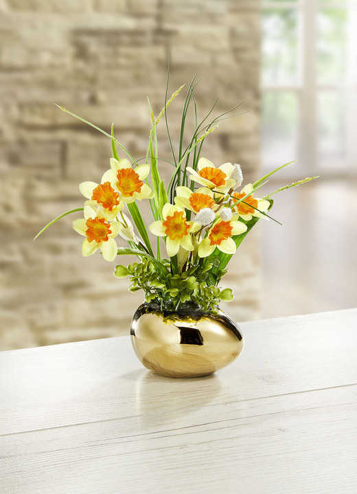 Konstgjorda växter - Narcissus arrangemang, i färg GULD GUL