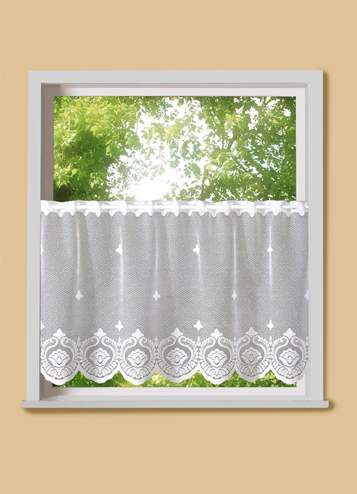 Korta gardiner - Kort gardin med stånggenomföring, i storlek 660 (H30xW100 cm) till 876 (H50xW150 cm), i färg VIT