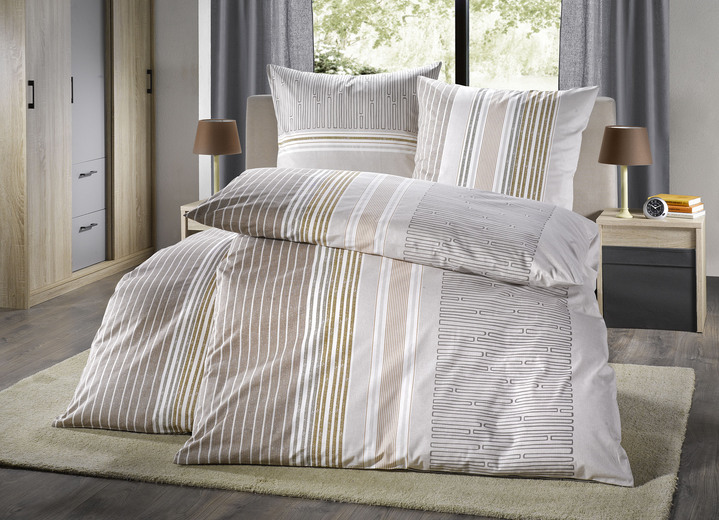 Påslakanset - Dekorativa sängkläder i 100 % bomull, i storlek 112 (80/80 cm + 135/200 cm) till 115 (80/80 cm + 155/220 cm), i färg BRUN Utsikt 1