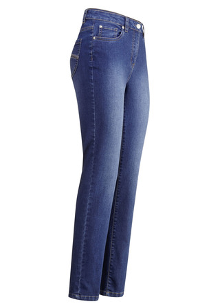 Jeans med vackra broderier och gnistrande strass