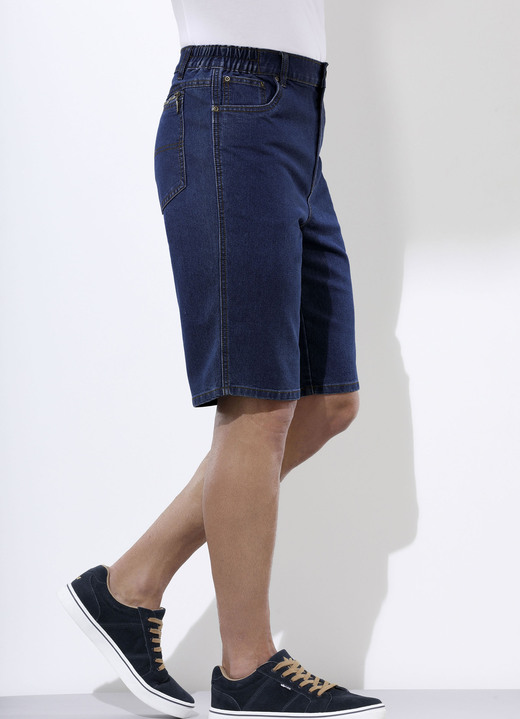 Shorts & bermudashorts - Denim bermudashorts med stretch i midjan i 3 färger, i storlek 024 till 060, i färg JEANS BLÅ Utsikt 1